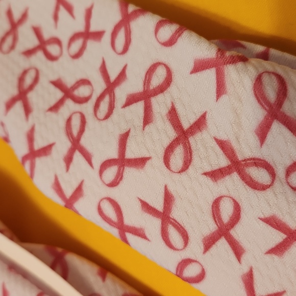 Handmade Breast Cancer Awareness Polyester/Spandex knit Headbands, set of 4. - Picture 4 of 4